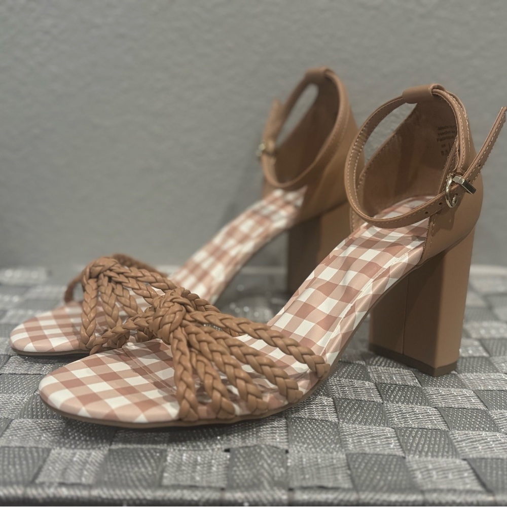 Gingham Tan Women’s Heels